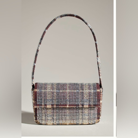 Anthropologie Handbags - Anthropologie Fiona Beaded bag - rhinestone plaid edition NWT